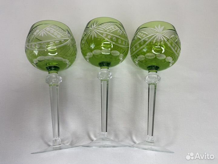 Комплект хрустальных цветных бокалов