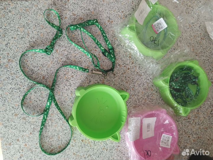 Новый набор для кошек, миска+ поводок