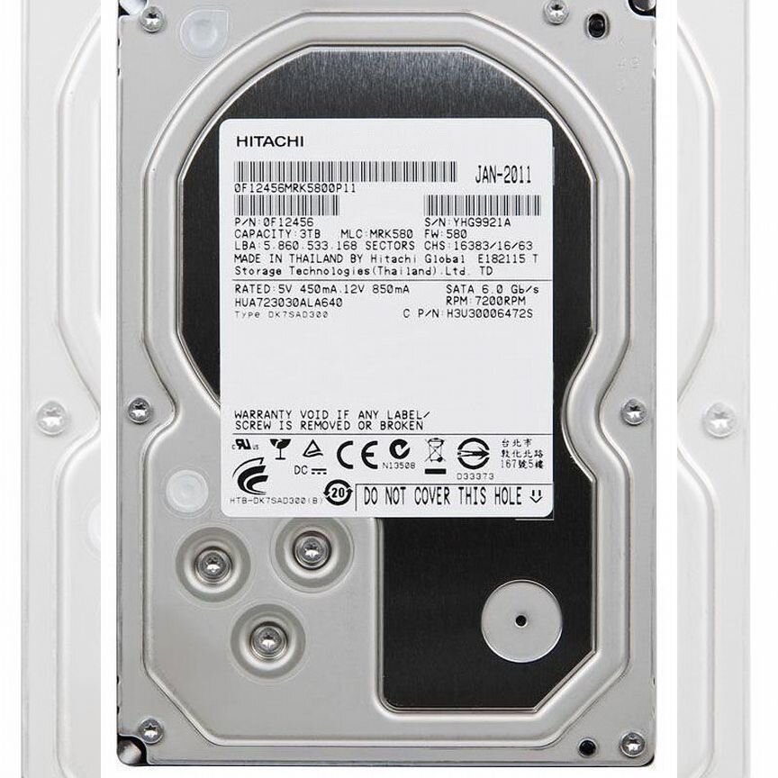 [HUA723030ALA640] Жесткий Диск Hitachi 3tb Sata3 Hua723030ala640