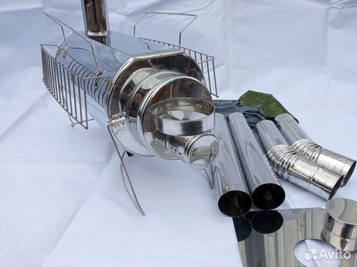 Печь буржуйка Кабанчик на 15 литров с решетками