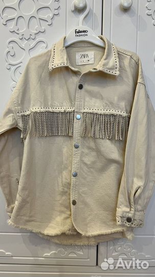 Джинсовая рубашка zara 128