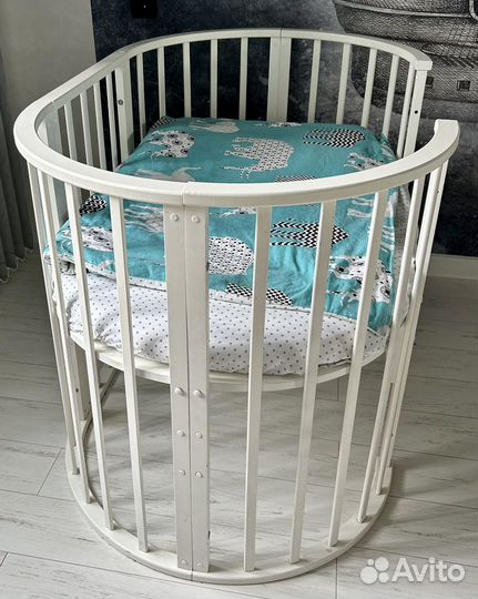 Детская кроватка трансформер круглая 9 в 1