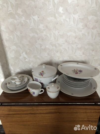 Столовый сервиз СССР «мейсенский букет»
