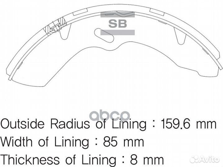 Колодка торм.бараб. 1 шт. Hi-Q hyundai HD 3.5 T