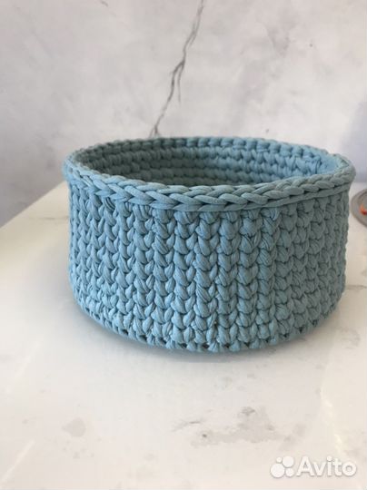 Корзина из трикотажной пряжи