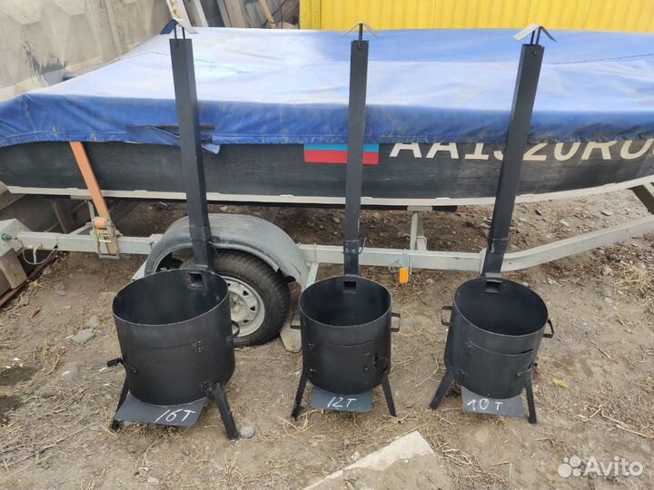 Печь для казана с трубой и тягой