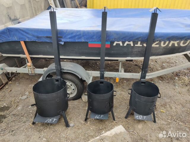 Печь для казана с трубой и тягой