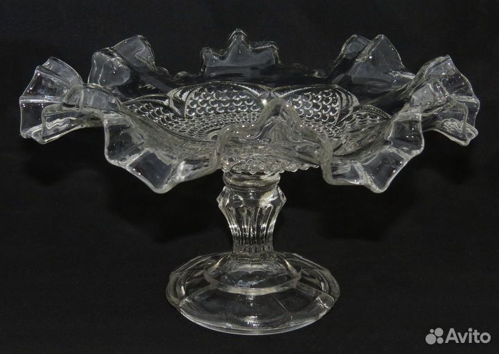 Ваза для фруктов на ножке стекло