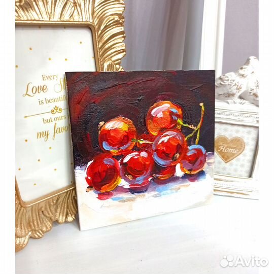 Картина натюрморт с фруктами масло холст живопись