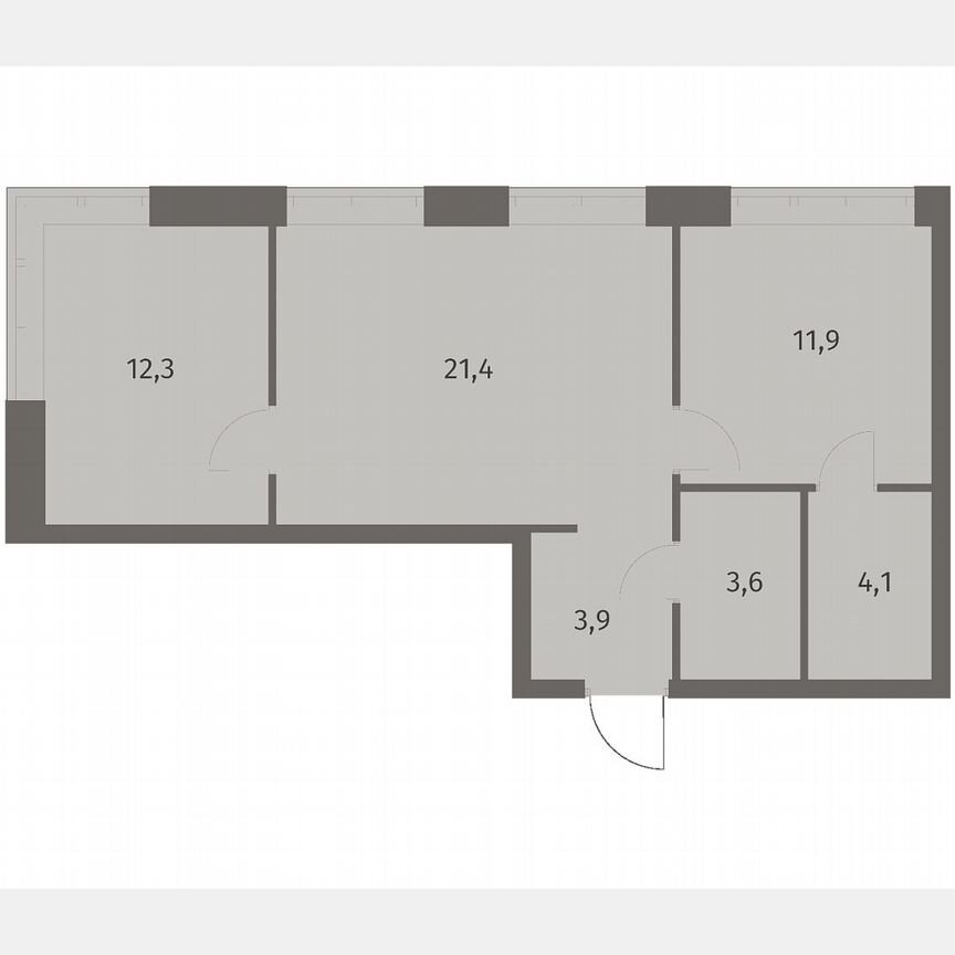 2-к. квартира, 57,2 м², 3/11 эт.