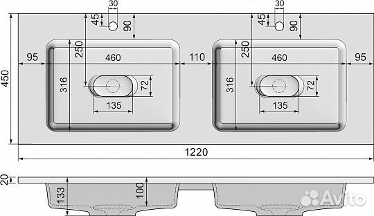 Тумба с раковиной Jorno Modul 120