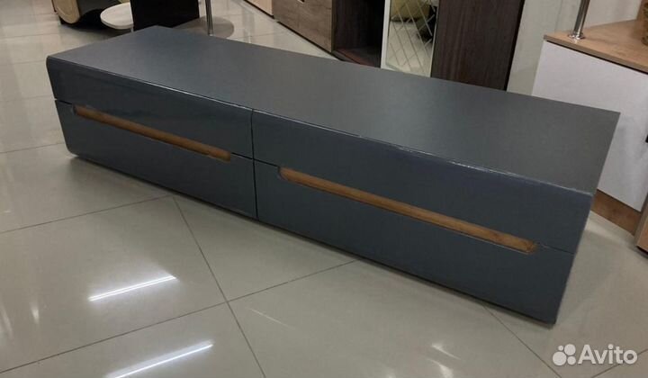 Тумба тв Стокгольм белый/белый глянец