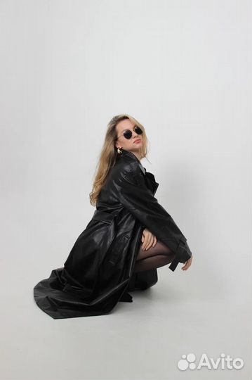 Кожаный тренч