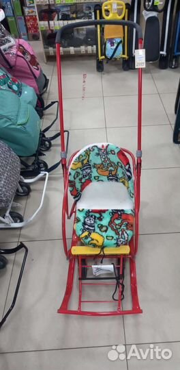 Санки детские Ника Nikki 3 складные на колёсиках