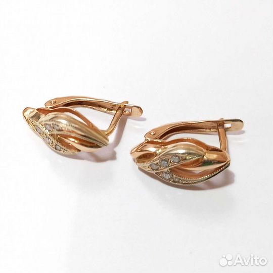 Золотые серьги с бриллиантами