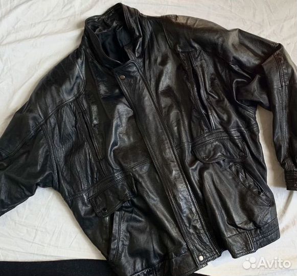 Кожаный бомбер y2k