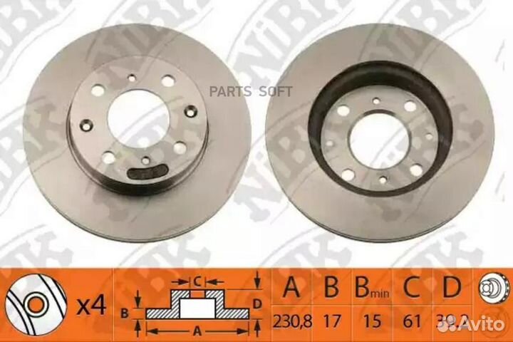 Торм.диск пер. honda Fit/Jazz RN1350