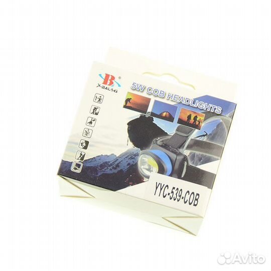 Фонарик налобный на батарейках COB LED YYC-539-COB