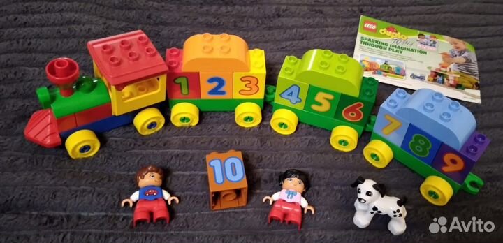 Lego duplo поезд, машинки с цифрами Обучение счету