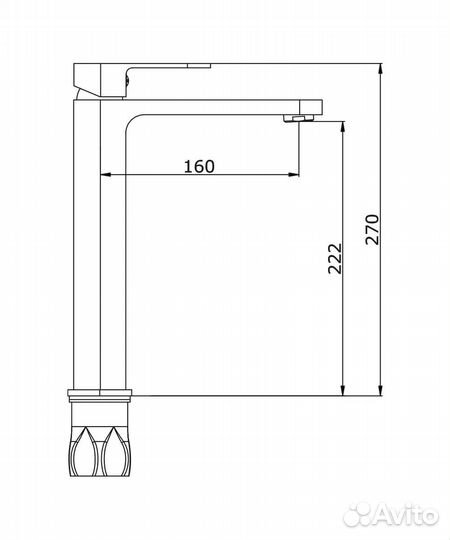 Смеситель для раковины-чаши Vieir V283512-S золото