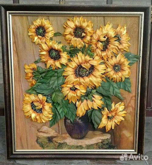 Картины вышитые лентами