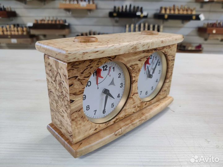 Шахматные часы из карельской березы Кадун