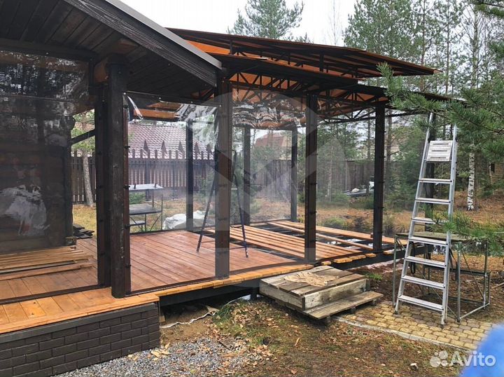 Гибкие окна на беседку