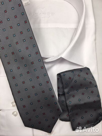 Новй серый Галстук и платок