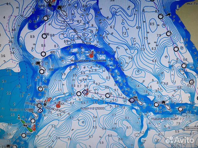 Карта глубин рыбинского водохранилища для рыбалки