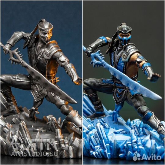 Mortal Kombat фигурки металл Скарлет Скорпион Саб