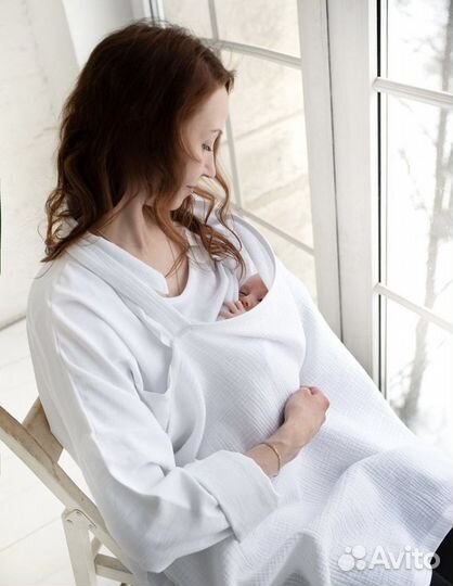 Муслиновая накидка для кормления, милк снуд