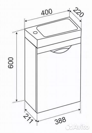 Тумба под малую раковину Emmy Милли 40