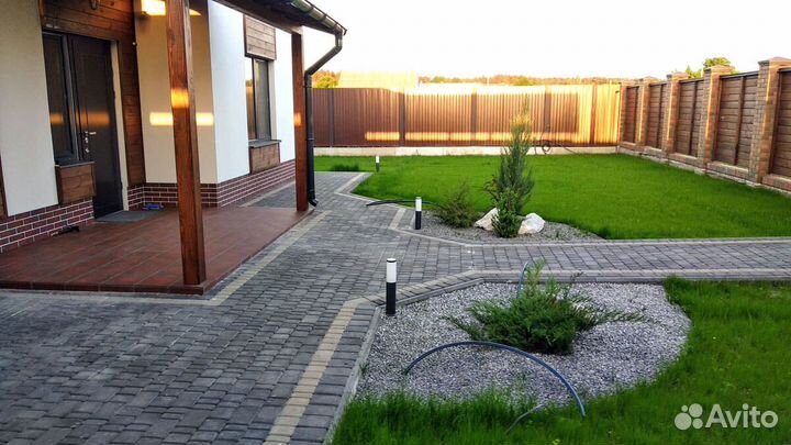 Мощение дорожек, заездов из тротуарной плитки