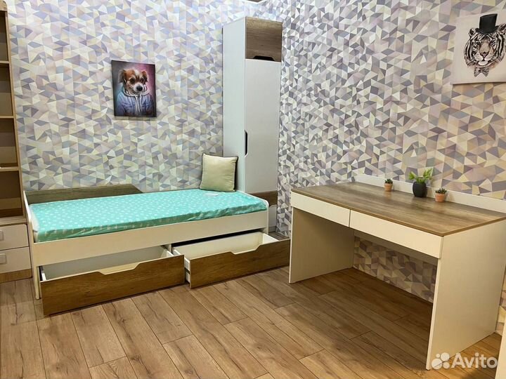 Односпальная кровать 90х190 с ящиками Лайт Лофт