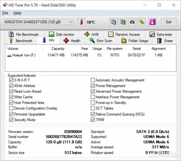 SSD SATA 120 Gb Kingston A400 SA400S37/120G