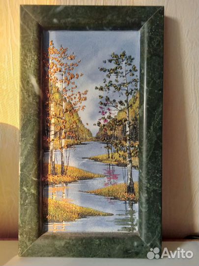 Картина малахитовая