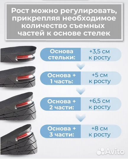 Стельки для увеличения роста