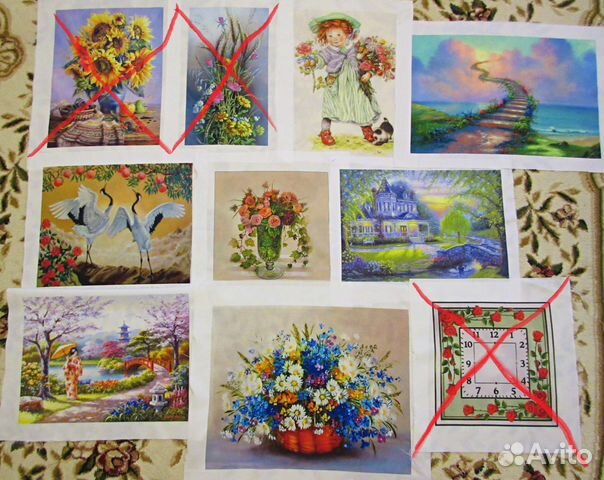 Принты(картинка на ткани) для вышивки лентами