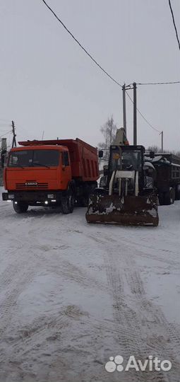 Экскаватор погрузчик и камаз самосвал с прицепом