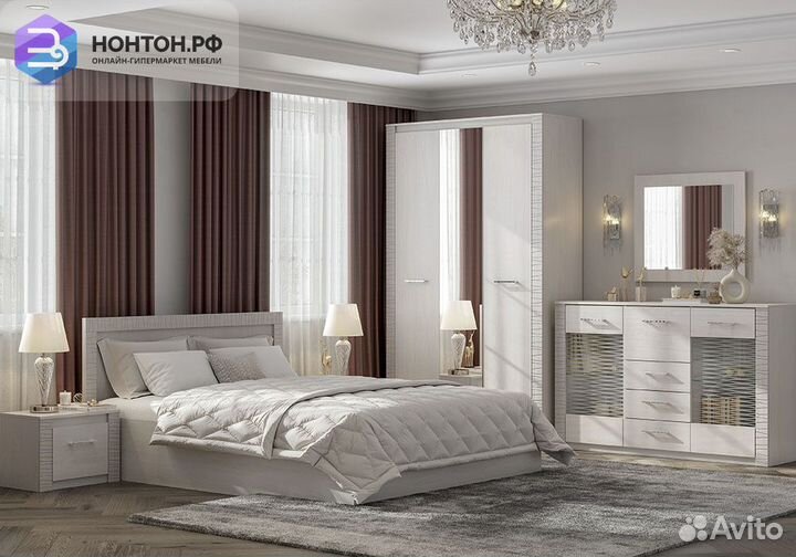 Спальный гарнитур Вирджиния ясень анкор светлый