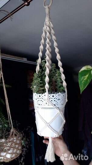 Макраме подвесы для кашпо, горшков