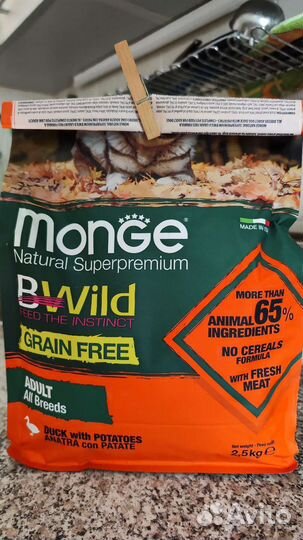 Корм для собак monge bwild с уткой