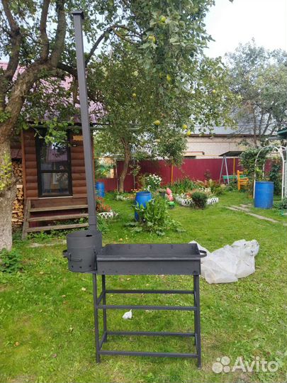 Мангал с печью под казан