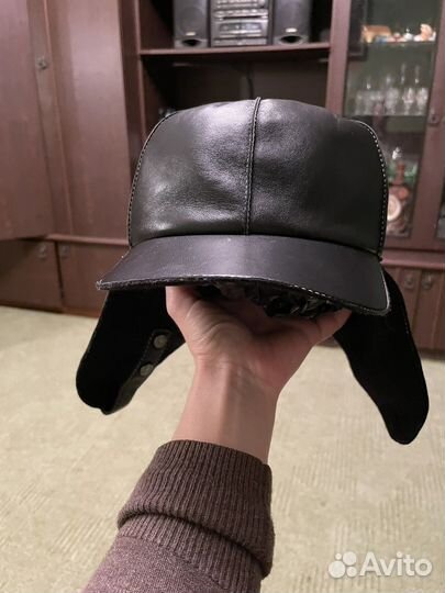 Кепка натуральная кожа