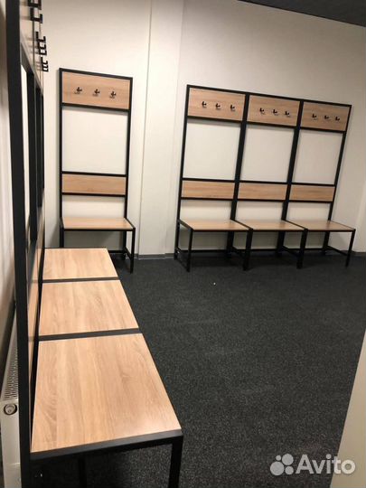 Скамейка для раздевалок с вешалкой лд-1200 с лдсп