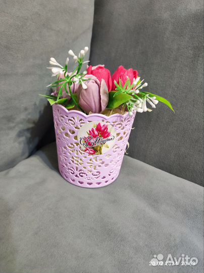 Букет тюльпанов из мыла