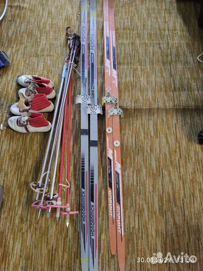 Лыжи классические, палки