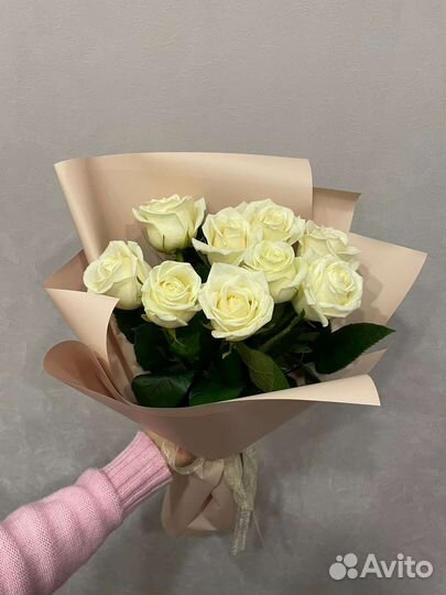 Букет цветов из белой розы, доставка