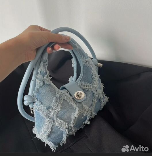 Сумка женская багет-мини джинсовая