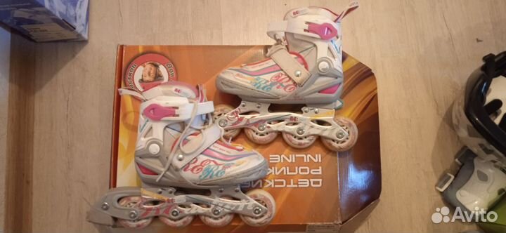 Коньки детские роликовые регулируемые для девочки